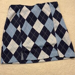 H&M Blue Asymmetrical Pencil Skirt Mini Casual